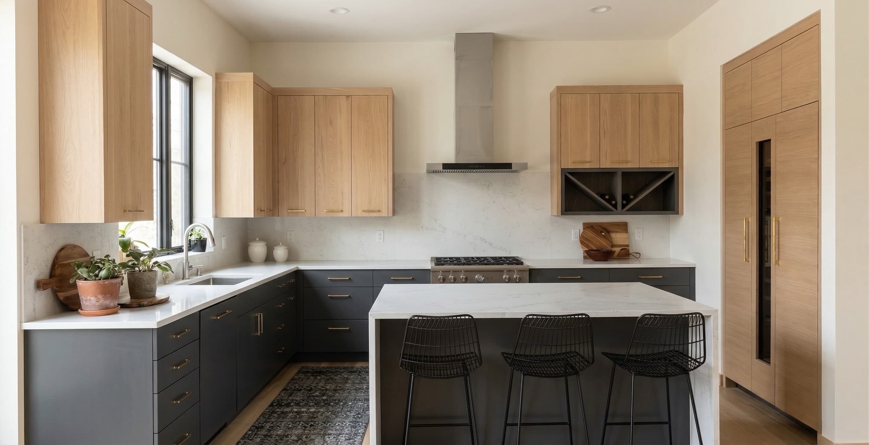 Graphic Charcoal Kitchen — generated