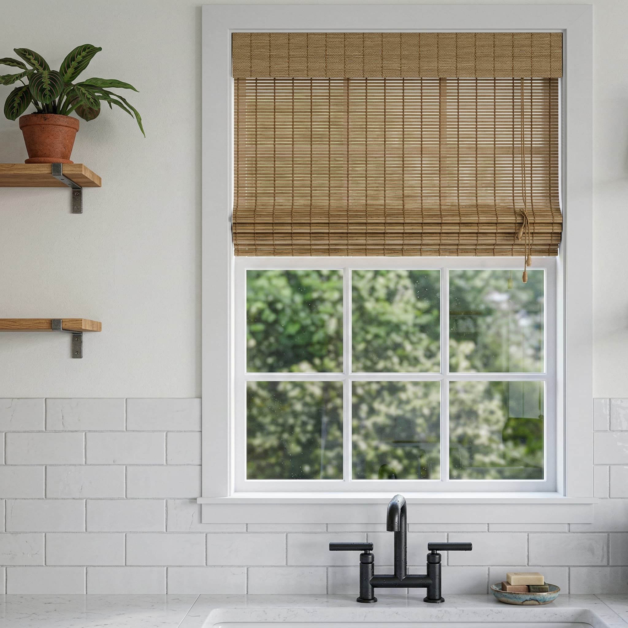 Essential Motorized Woven Wood Shades — generated 2
